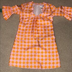 Skirtin around Pink & Orange Geometric Shift Dress 8